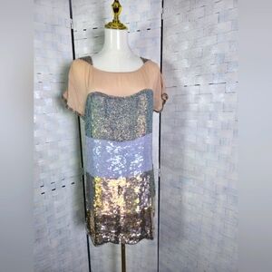 French Connection Sequin Block Mini Dress
